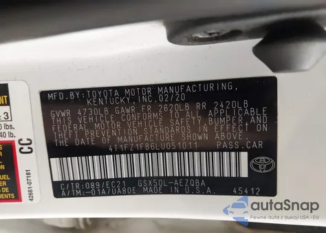 2020 Toyota Avalon Trd from USA, damaged, VIN 4T1FZ1FB6LU051011